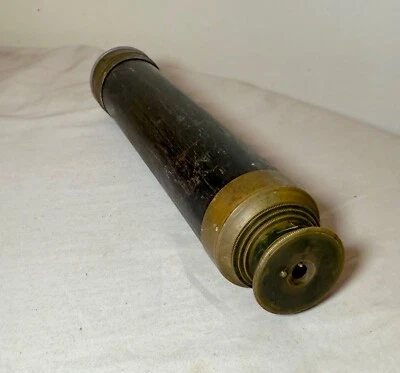 antique 19th century brass wood nautical 30 inch ships hand telescope monocular - Image 1 of 4