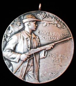 Germany: Stuttgart Shooting Festival 1908 Silver Medal - Picture 1 of 2