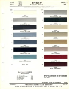 1963 CADILLAC FLEETWOOD ELDORADO DEVILLE SIXTY-TWO FL PAINT CHIPS (PPG DITZLER) - Bild 1 von 1