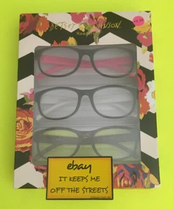 ❤️Authentische BETSEY JOHNSON 3 PAAR SET LESEBRILLE LESEBRILLE +2,50 NEU ❤️ - Bild 1 von 4