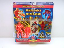 ToyBiz Marvel Team-Up Spiderman & Human Torch 2-pack 1995 w/ Tattoos K-Mart