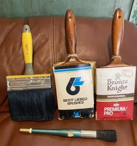 Vtg paint brush lot Bronze Knight 4” Bestt Liebco Loxon Professional 4.5 Painter - Picture 1 of 15