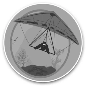 2 x Vinyl Stickers 20cm (bw) - Hang Gliding Extreme Sports #40665 - Picture 1 of 8
