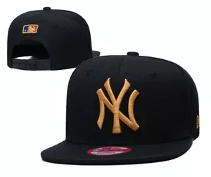NEW YORK NY YANKEES MLB Flat brim cap trucker cap men's casual sports cap black - Picture 1 of 1