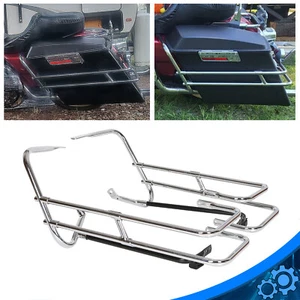 Protector de soporte de alforja cromado de doble riel para Harley Touring Road Glide 1997-2008 - Imagen 1 de 15