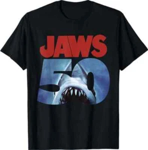 Jaws 50th Anniversary Logo Front T-Shirt Unisex Full Size - Picture 1 of 5