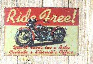 art prints for sale online Ride free motorcycle biking tin metal sign - Picture 1 of 4