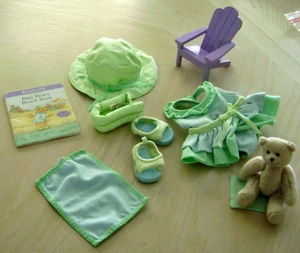 American Girl Bitty Baby Tropical Waves Beach Set With Bitty Bear & Chair, Towel - Picture 1 of 7