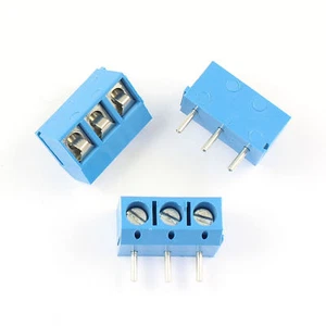 50 piezas azul 5 mm 5,0 mm paso 3 pines PCB ángulo recto tornillo bloque terminal conector - Imagen 1 de 6