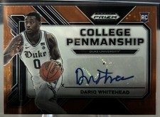 2023 Prizm Draft Picks Dariq Whitehead Auto /49 Duke Blue Devils