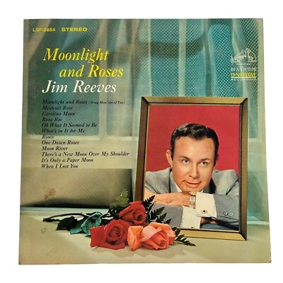 Moonlight and Roses Jim Reeves LSP-2854 Record Vintage Vinyl LP Stereo - Imagem 1 de 4