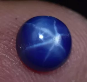 Cabujón de piedras preciosas tratadas natural de 1,15 quilates azul seis rayos con certificación de zafiro ESTRELLA - Imagen 1 de 6