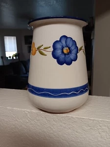 Furio Home Made in Italy Floral Vase or Utensil Crock Handpainted kitchen decor - Picture 1 of 5