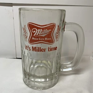 Miller High Life 5.5" Tall Heavy Glass Beer Mug Cup Stein Tankard Bar Pub - Picture 1 of 10