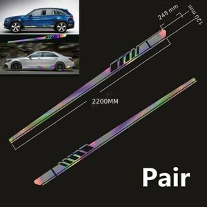Reflective Car Body Both Side Graphics Vinyl / Long Stripe Decal Sticker Quality