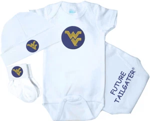 West Virginia Mountaineers 3 Piece Baby Set - Picture 1 of 1