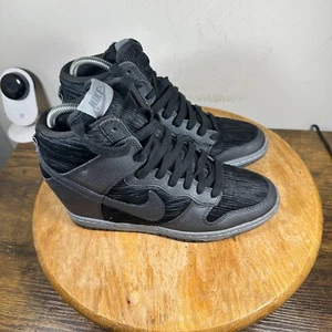 Nike Dunk Sky High Hidden Wedge Black Metallic Shoes Women's Size 9 CZ4149-400 - Picture 1 of 9