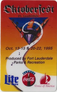 Tarjeta telefónica TK 142/Phonecard USA Oktoberfest Miller Lite Beer & Coke - Imagen 1 de 1