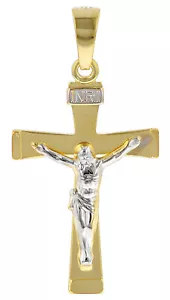 TRENDOR Schmuck Kruzifix-Anhänger für Herren 585 Gold Bicolor 29 mm 78803 - Bild 1 von 5