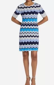 NEW RRP$199 MARCS "YOU AND I" WOOL BLEND MULTI BLUE DRESS XXL=14/16 (# 1922 - Picture 1 of 8