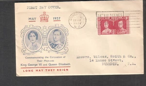 New Zealand 1937 FDC cover for coronation King George VI & Queen Elizabeth - Picture 1 of 1