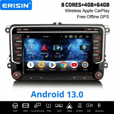 Android 14 Navi Autoradio Für VW Passat Golf 5/6 Tiguan Beetle Sharan Polo Skoda - Bild 1 von 4