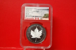 2020 Canada 20 $ Maple Leaf Incuse - Rhodiniert ~ PF70 First Release - Bild 1 von 10