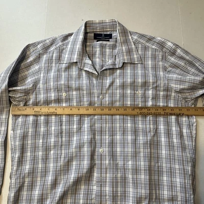 Turnbull & Asser Bespoke Men’s Plaid Cotton Long Sleeve Dress Shirt England Made - Image 1 of 4