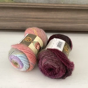Lot of 2 Lion Brand Amazing Wool Acrylic Yarn Vineyard Pink Sands Colorways 50g - Picture 1 of 9