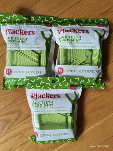 Plackers Back Teeth Micro Mint Dental Flossers, 75 Count (Pack of 3) Angled - Picture 1 of 3