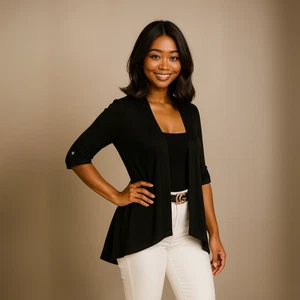 ROCKTHOSECURVES WOMENS JACKET ROLL SLEEVE CARDIGAN WATERFALL LOOSE FIT PLUS SIZE - Picture 1 of 66