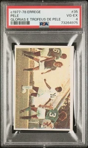 PSA 4 VG-EX Pele 1977 Errege #35 Rare Trading Card Glorias e Trofeus de Pele - Picture 1 of 1