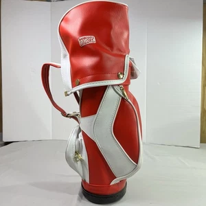 Vintage Sport Chef Mini BBQ Golf Bag Grill Tool Utensils Set Red Leather 14.5” - Picture 1 of 12