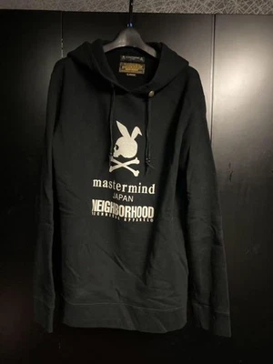 Sudadera con capucha usada Mastermind JP Neighborhood Collaboration para hombre talla L negra Foto 1 de 4