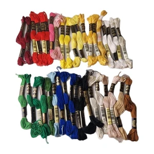 Lot of 38 Embroidery Floss Skeins Thread Vibrant Colors 100% Cotton Cross Stitch - Picture 1 of 7