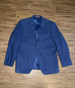 Gino Valentino Blazer Herren 44R Navy Leinen Baumwolle Modern Fit Sport Mantel 2 Knopf - Bild 1 von 8