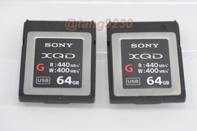(2) Tarjetas Sony Tipo G XQD 64 GB 440 MB/s 400 MB/s usadas Foto 1 de 3