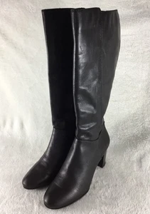 Arturo Chiang At-Lamar Damenstiefel 8,5 M braun Leder kniehoch durchgehender Reißverschluss - Bild 1 von 5