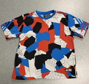 Adidas x Classic Lego Red Blue Black Blocks T-Shirt—Youth Medium - Picture 1 of 11
