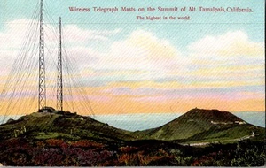 Postcard Wireless Masts Wireless Telegraph Masts on the Summit of Mt - Picture 1 of 2