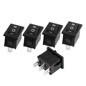 5Pcs AC 125V/12A 250V/10A SPDT 3P 3 Position Rocker Switches Black - Picture 1 of 5
