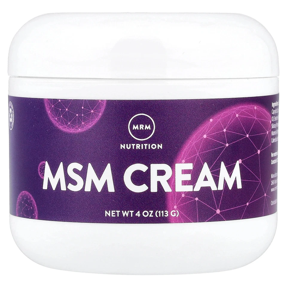 Crema MRM MSM 4 oz 113 g sin alérgenos, calidad GMP asegurada, sin artificial Foto 1 de 3