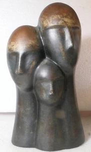 METÀ SECOLO MODERNA SCULTURA IN TERRACOTTA BRONZO MODERNISTA ASTRATTO STILE BRANCUSI - Foto 1 di 7