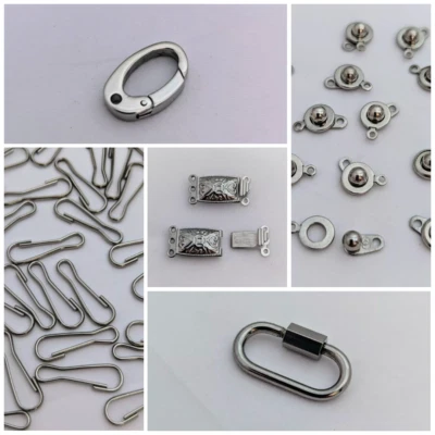 Stainless Steel Clasps, Box, Snap, 5 Choices - Image 1 of 4