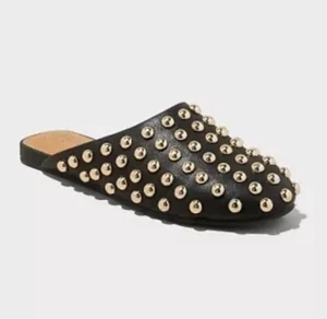 Women's Channing Studded Slip On Mule Flats with Memory Foam Insole - - Picture 1 of 4