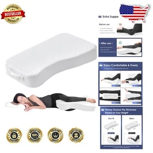 Ergonomic 4" Thick Leg Pillow with Removable Cover - Ideal for Side Sleepers - Picture 1 of 10