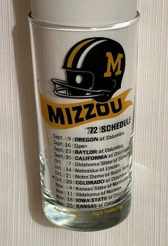1972 Missouri University Tigers Football Mizzou Glass Cover