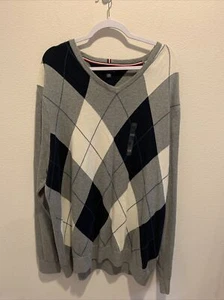 TOMMY HILFIGER HOMBRE NUEVO SUÉTER GRIS CUELLO EN V TALLA XXXL 3XL - Imagen 1 de 7