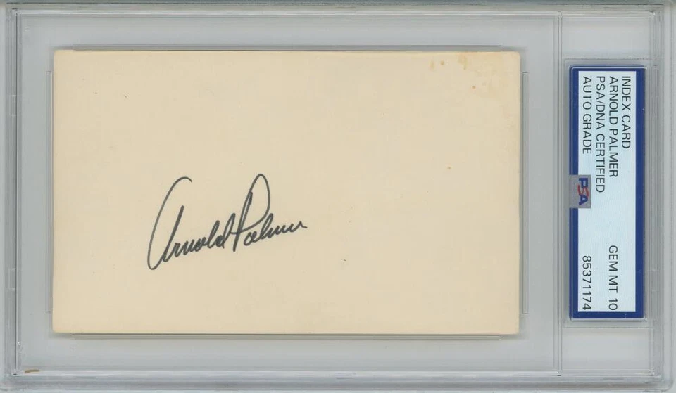 Arnold Palmer Golfer signed 3x5 Index Card PSA/DNA Slabbed auto Grade 10  - Image 1 of 1