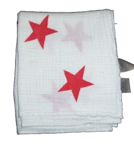 Aden + Anais Large Big Red Star Baby Blanket Swaddle Muslin Security Lovey 47" - Picture 1 of 2